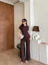 Women Elegant Tweed Tops With Pants Sets